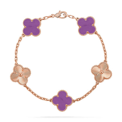 [⭐Aura] CLOVER 5 MOTIF VIOLET BRACELET COLLECTION