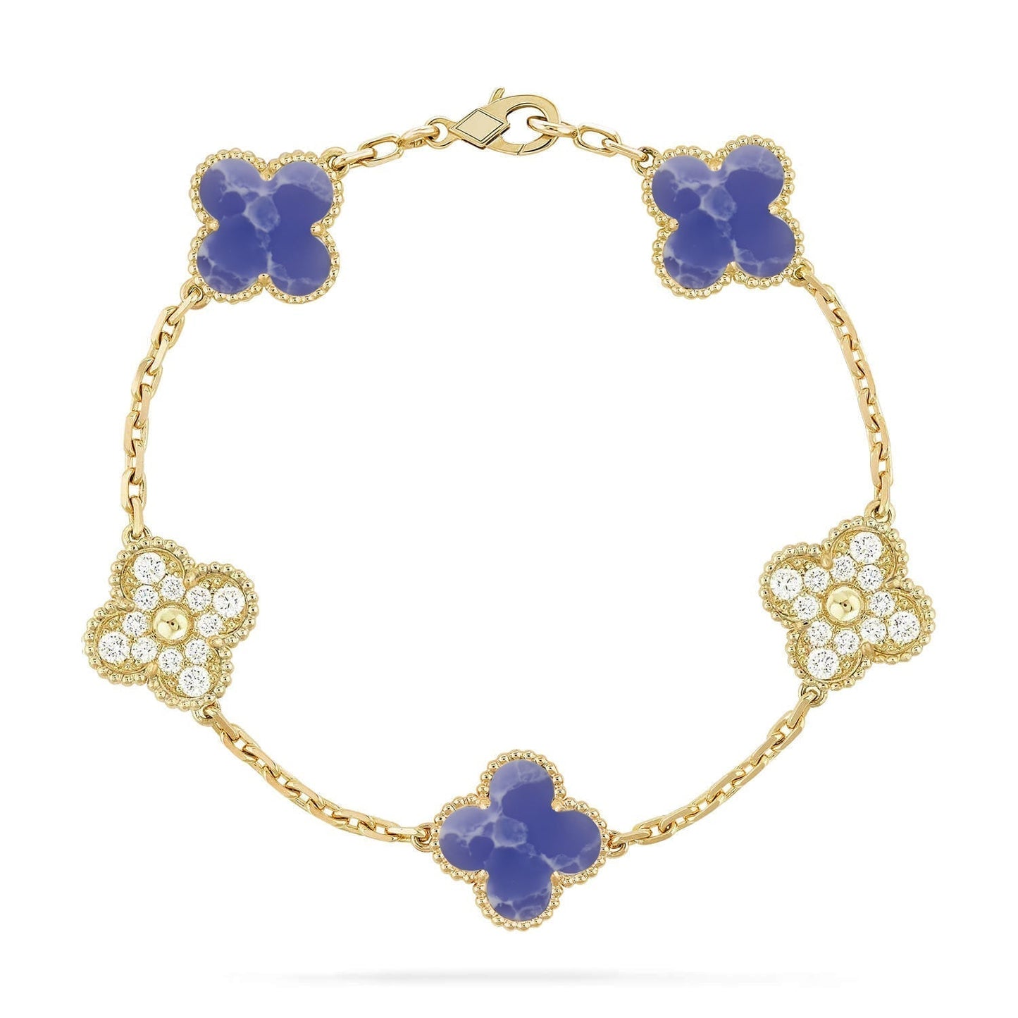 [⭐Aura]CLOVER 5 MOTIF BLUE VEINS BRACELET COLLECTION