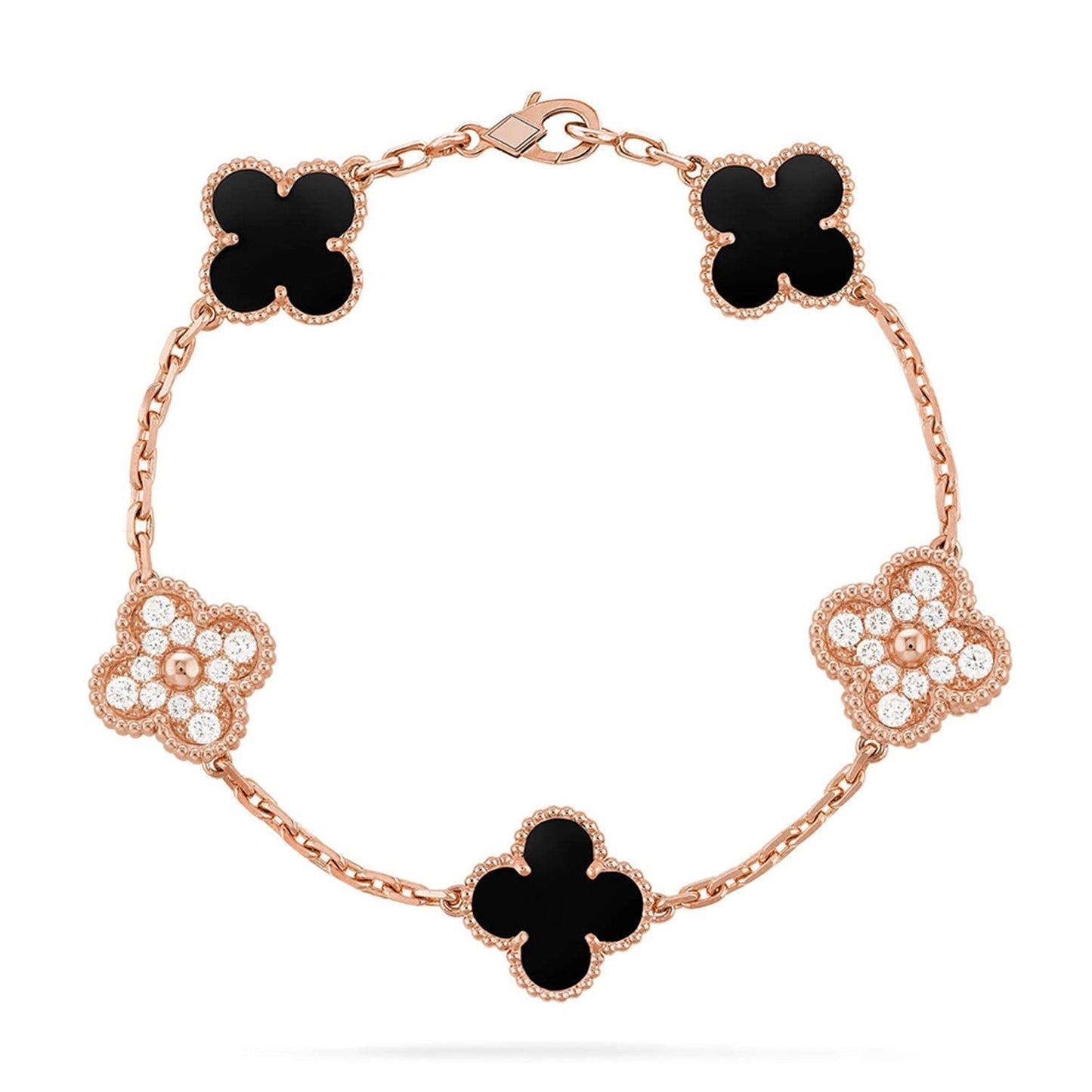 [⭐Aura] CLOVER 5 MOTIF ONYXS BRACELET COLLECTION