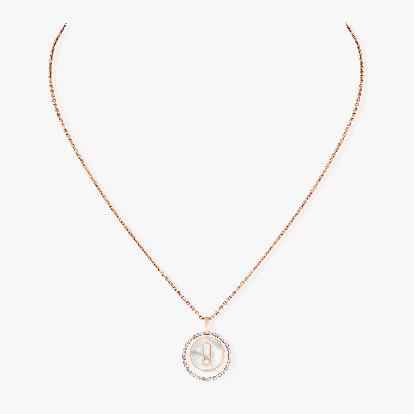 [⭐Aura]Demo MOVE 1 DIAMOND WHITE MOTHER OF PEARL PINK GOLD DIAMOND NECKLACE