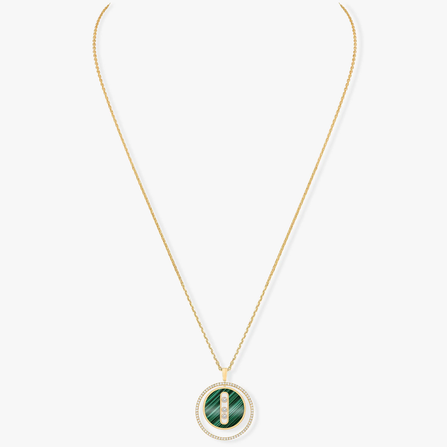 [⭐Aura]Demo MOVE 3 DIAMOND MALACHITE GOLD DIAMOND NECKLACE