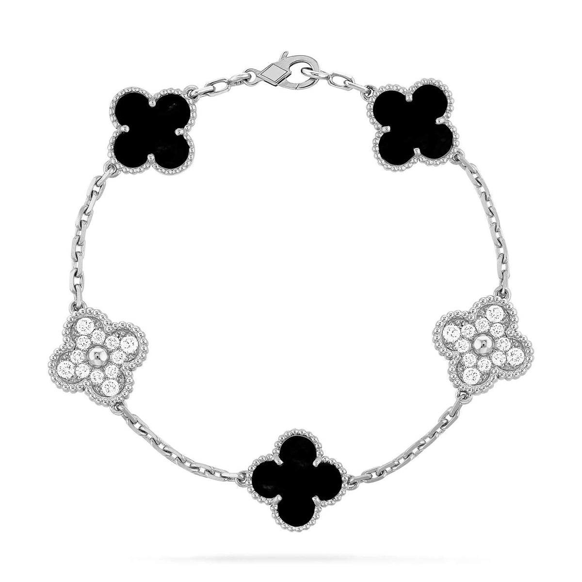 [⭐Aura] CLOVER 5 MOTIF ONYXS BRACELET COLLECTION
