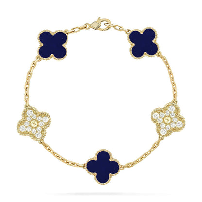 [⭐Aura]CLOVER 5 MOTIF LAPIS LAZULI BRACELET COLLECTION