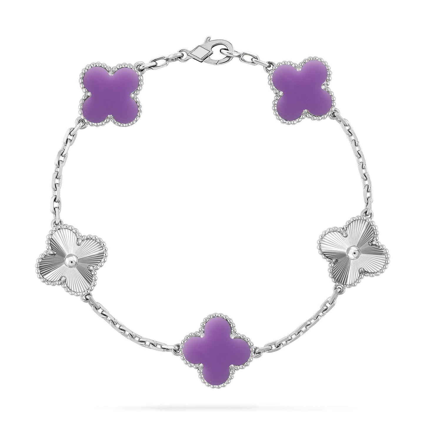 [⭐Aura]CLOVER 5 MOTIF LIGHT PURPLE BRACELET COLLECTION