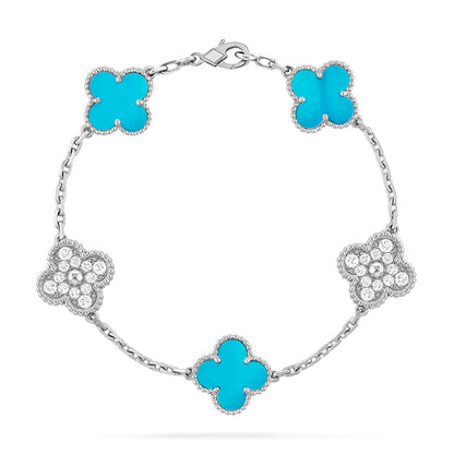 [⭐Aura] CLOVER 5 MOTIF TURQUOISE BRACELET COLLECTION