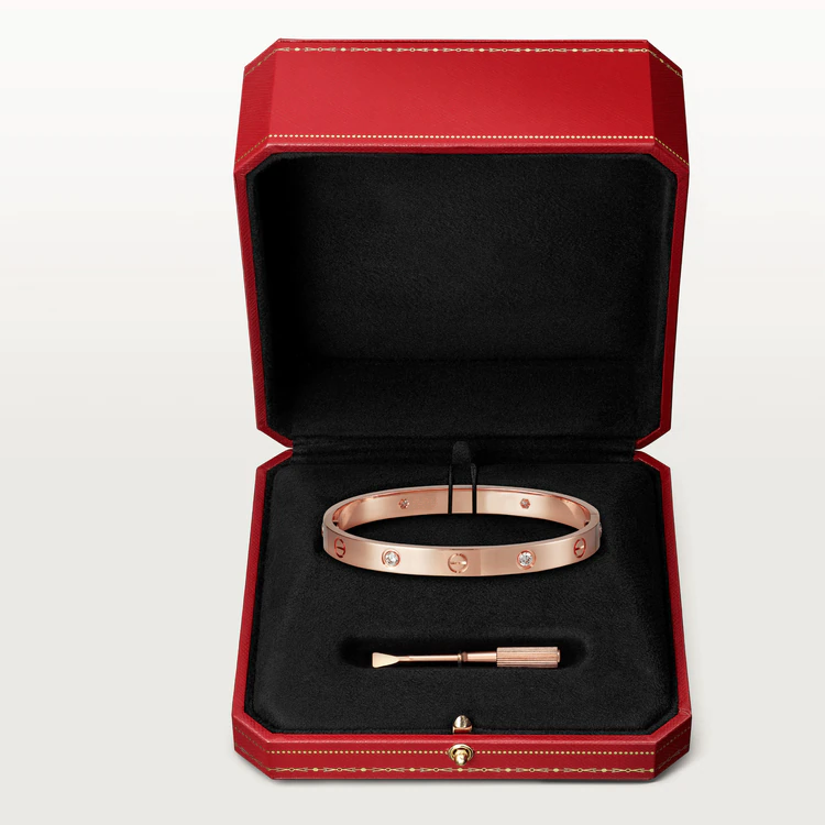 [⭐Aura]LOVE BRACELET 6.1MM 4 DIAMONDS
