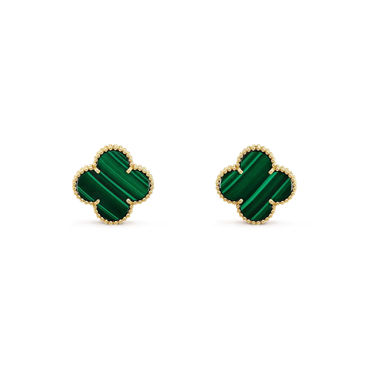 [⭐Aura]CLOVER MINI 9.5MM MALACHITE  EARRINGS