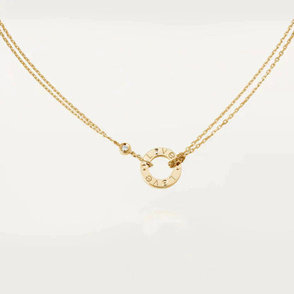 [⭐Aura]LOVE NECKLACE 16MM 2 DIAMONDS