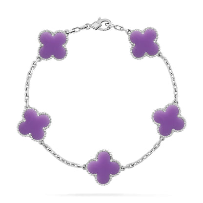 [⭐Aura]CLOVER 5 MOTIF LIGHT PURPLE BRACELET COLLECTION