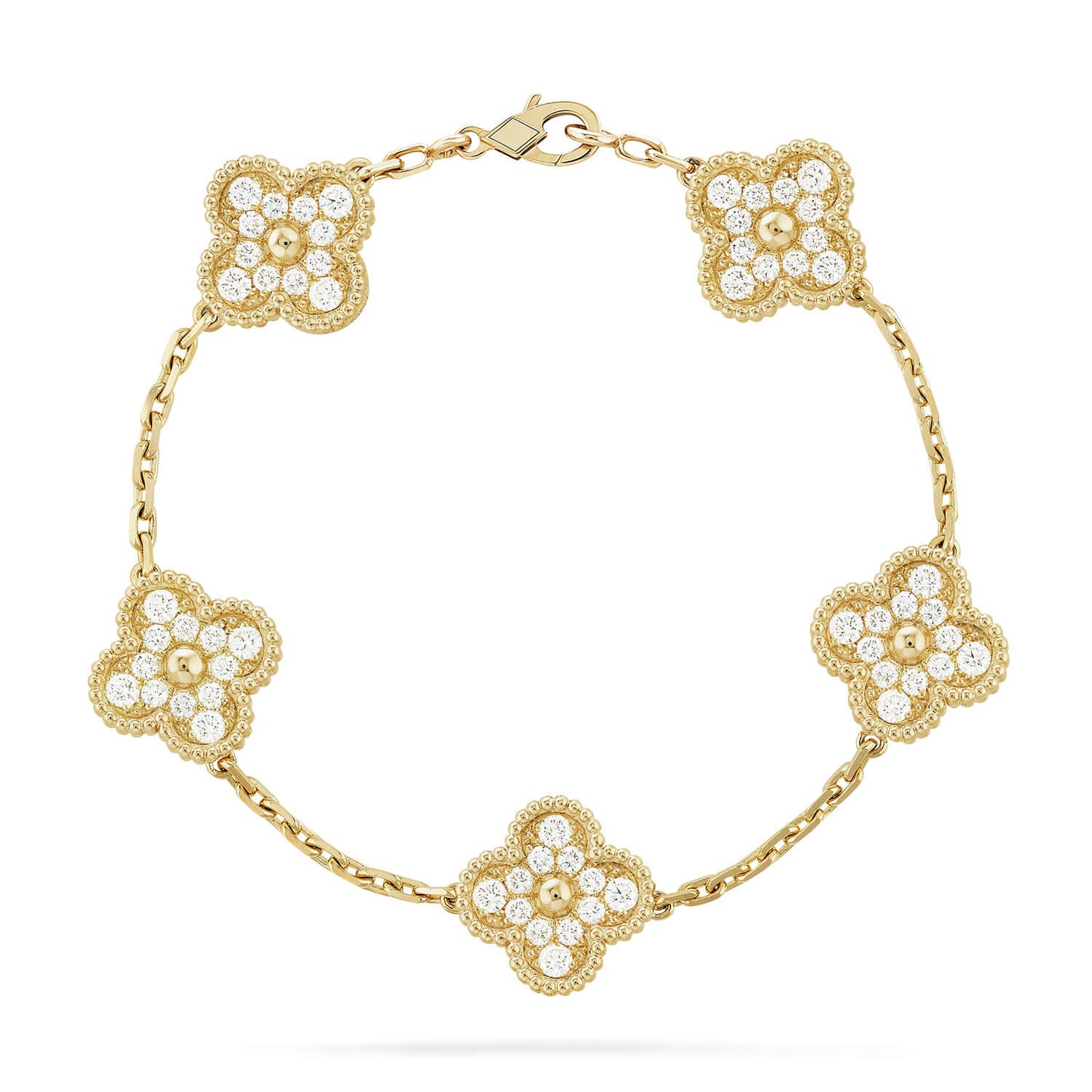 [⭐Aura] CLOVER 5 MOTIF FULL DIAMOND BRACELET COLLECTION