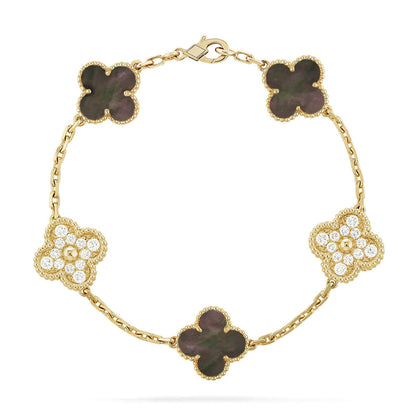 [⭐Aura] CLOVER 5 MOTIF GRAY MOP BRACELET COLLECTION