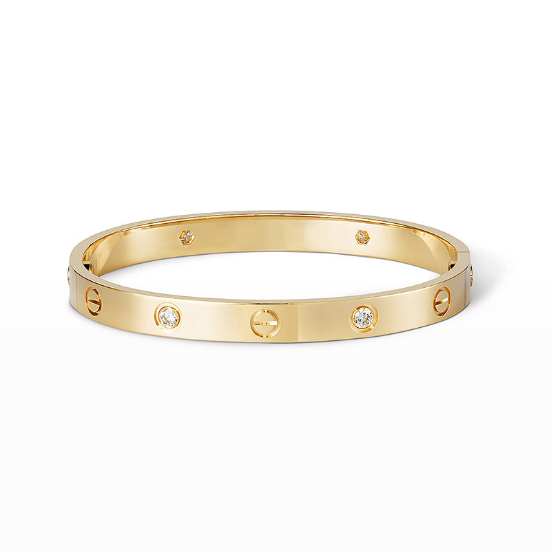 [⭐Aura]LOVE BRACELET 6.1MM 4 DIAMONDS
