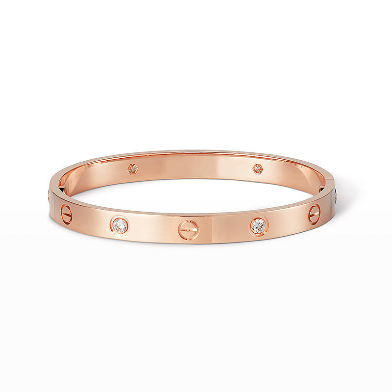 [⭐Aura]LOVE BRACELET 6.1MM 4 DIAMONDS