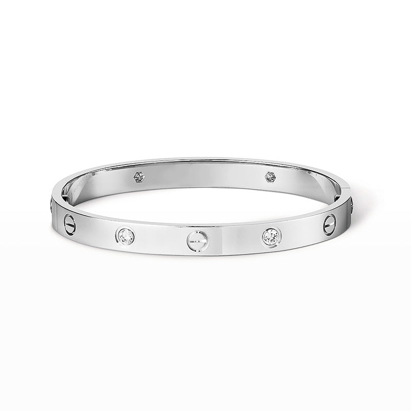 [⭐Aura]LOVE BRACELET 6.1MM 4 DIAMONDS