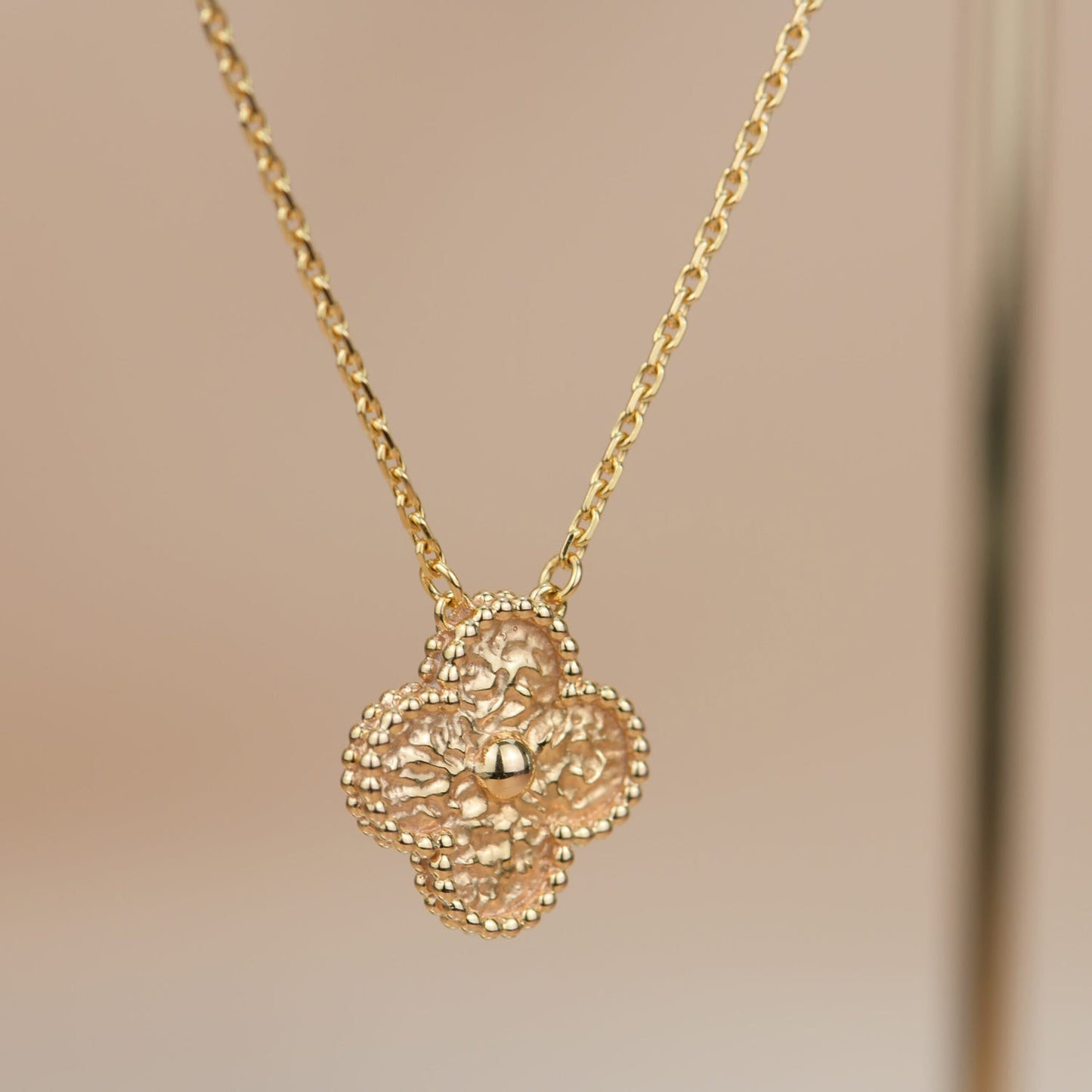 [⭐Aura]CLOVER 15MM  BRONZING NECKLACE