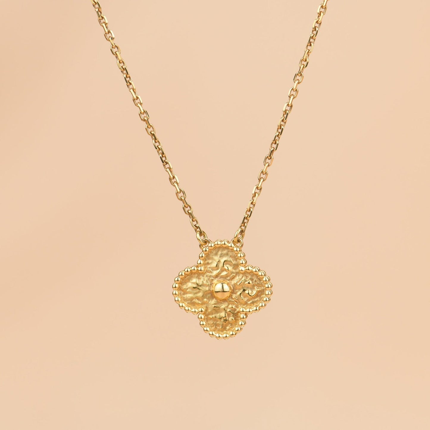 [⭐Aura]CLOVER 15MM  BRONZING NECKLACE