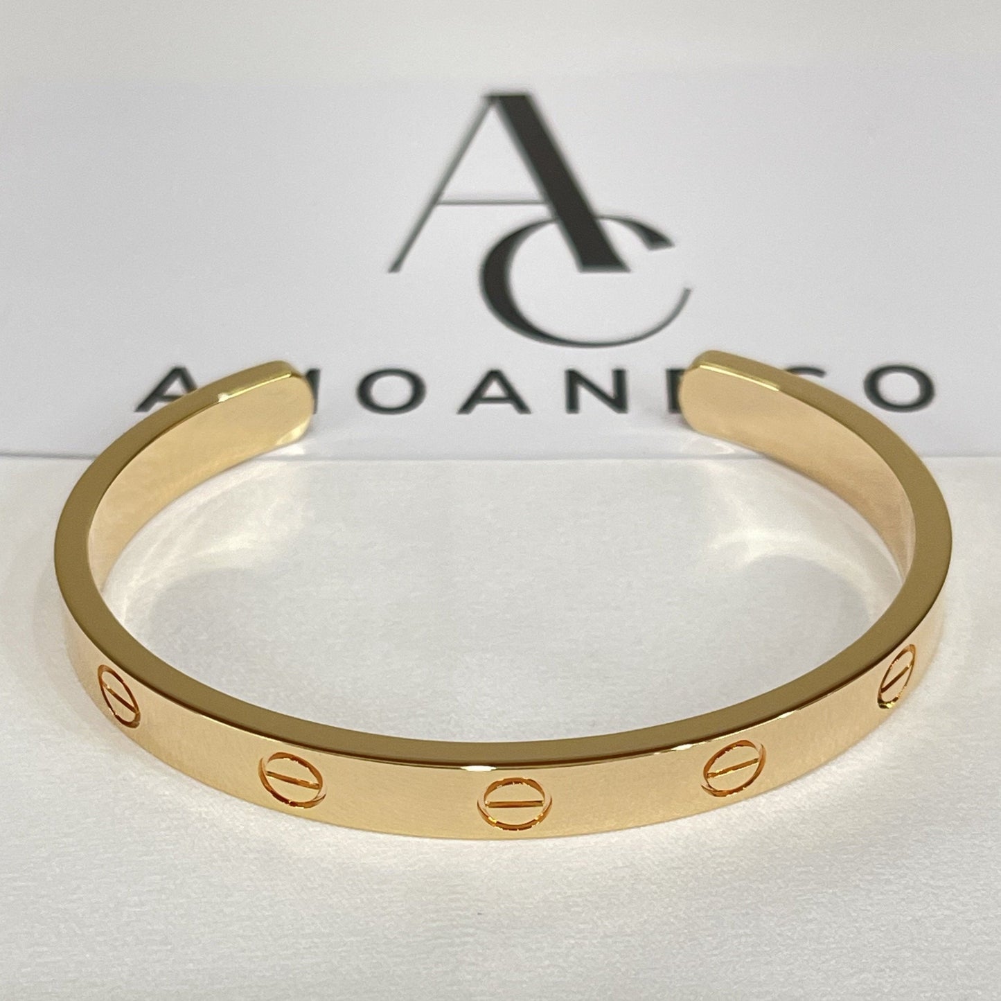 [⭐Aura]LOVE BRACELET 6.1MM OPEN CUFF