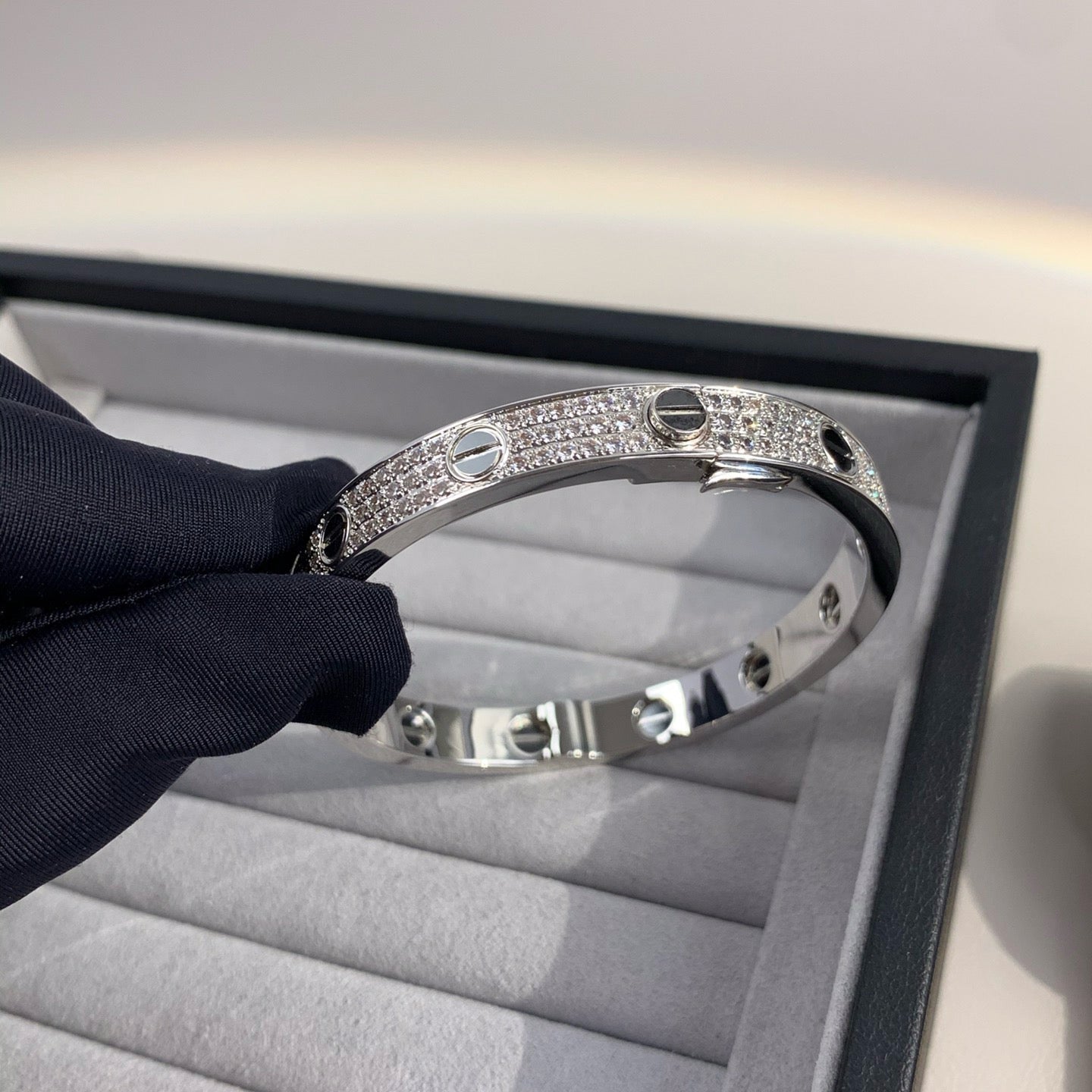 [⭐Aura]LOVE BRACELET 6.1MM DIAMOND-PAVED CERAMIC