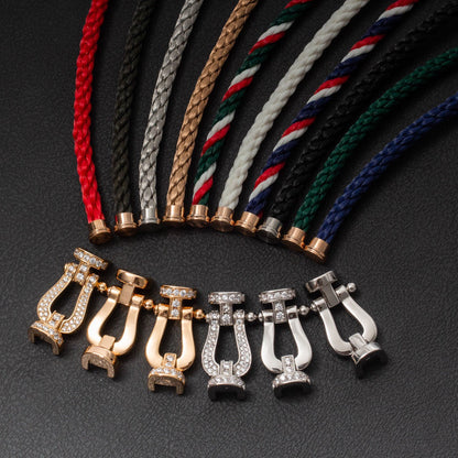 [⭐Aura]FORCE LARGE HORSESHOE FULL DIAMOND BRACELET SILVER