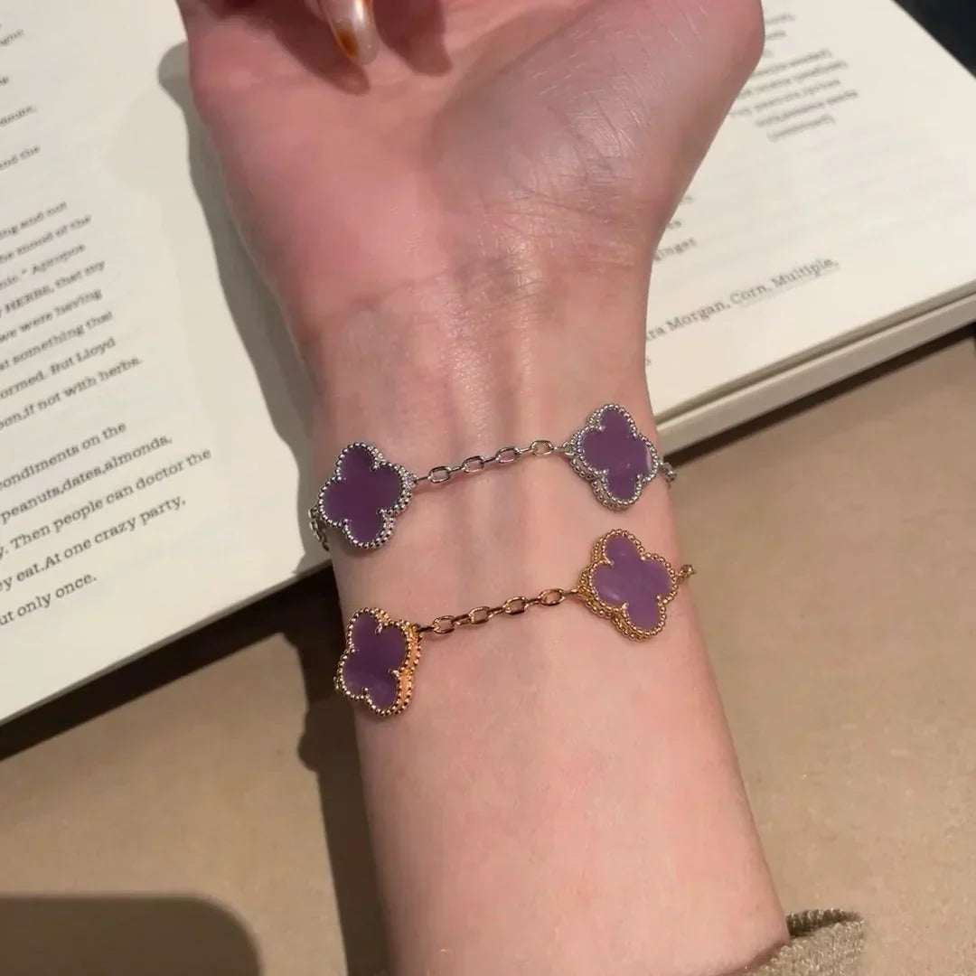 [⭐Aura] CLOVER 5 MOTIF VIOLET BRACELET COLLECTION