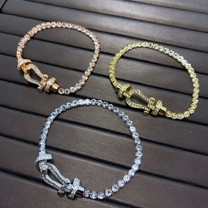 [⭐Aura]FORCE  LARGE HORSESHOE FULL DIAMOND TENNIS BRACELET