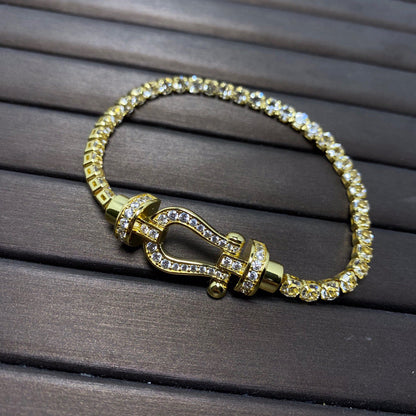 [⭐Aura]FORCE  HORSESHOE  DIAMOND TENNIS BRACELET