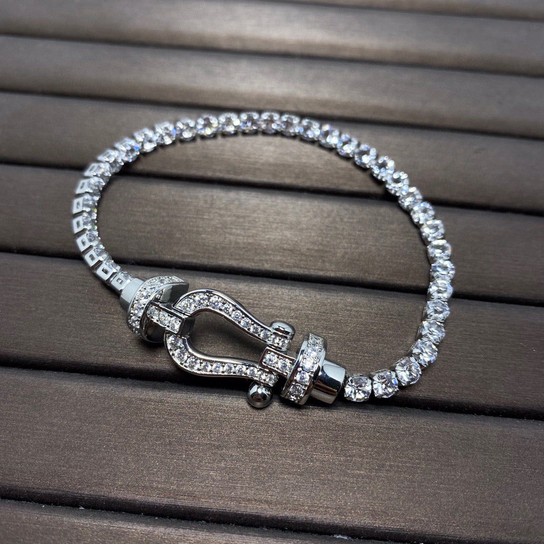 [⭐Aura]FORCE  LARGE HORSESHOE FULL DIAMOND TENNIS BRACELET
