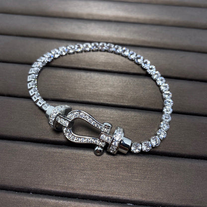 [⭐Aura]FORCE  LARGE HORSESHOE FULL DIAMOND TENNIS BRACELET