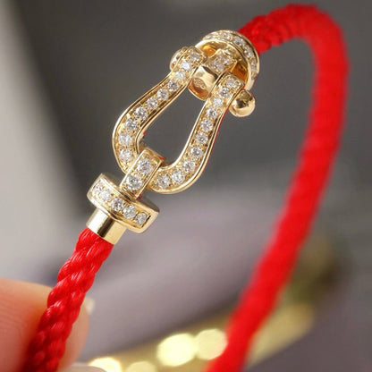[⭐Aura]FORCE LARGE HORSESHOE FULL DIAMOND BRACELET GOLD