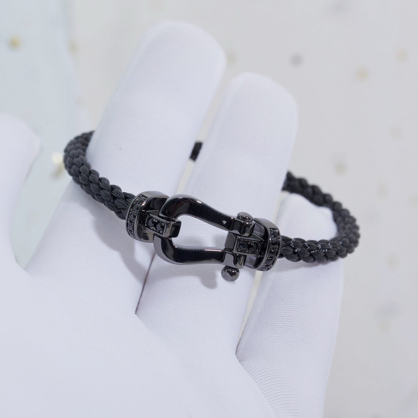 [⭐Aura]FORCE LARGE SERIES HORSESHOE BLACK SAMURAI BRACELET