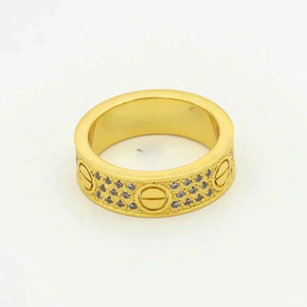 [⭐Aura]LOVE RING 5.5MM DIAMONDS PAVED