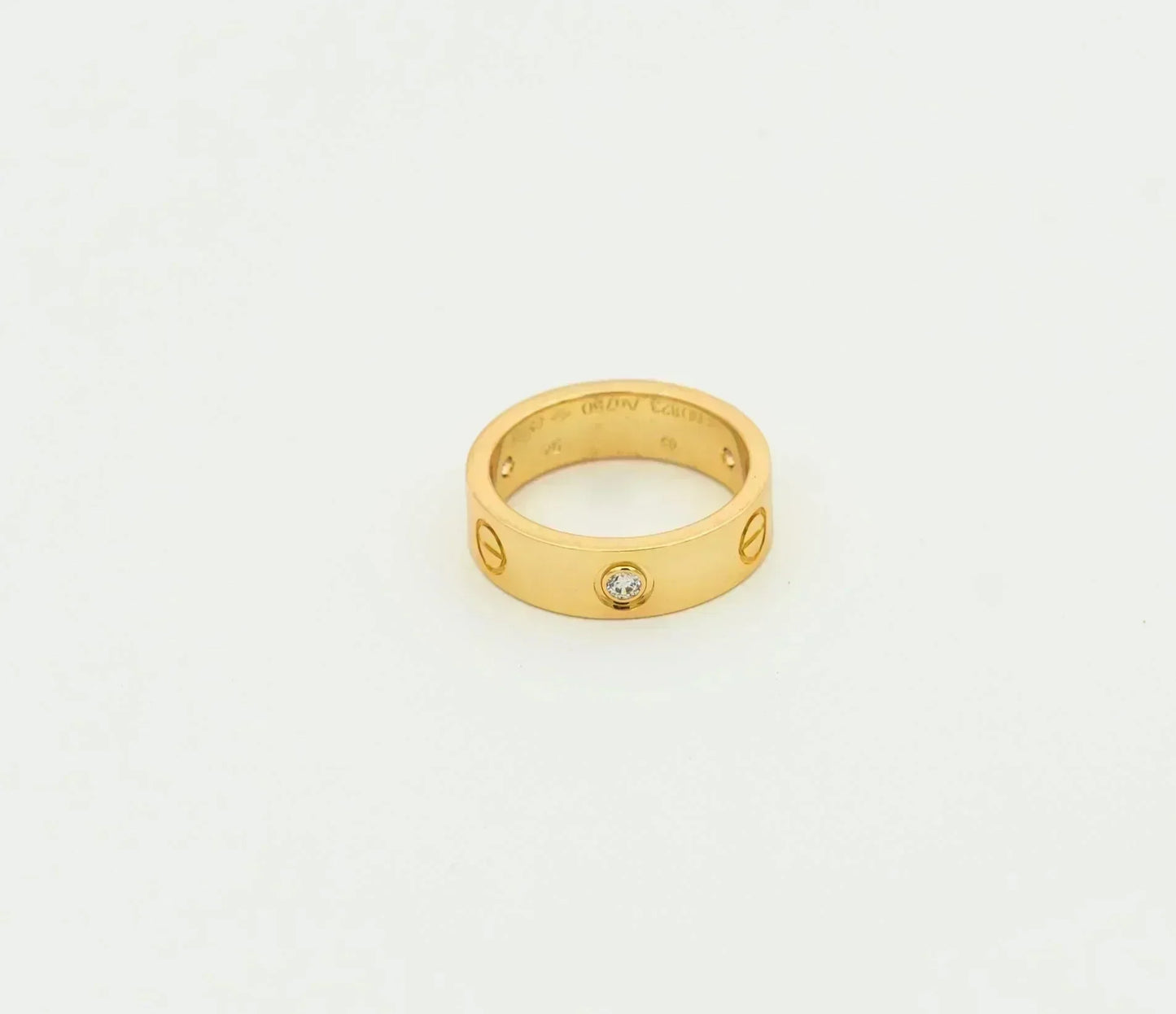 [⭐Aura]LOVE RING 5.5MM 3 DIAMONDS GOLD