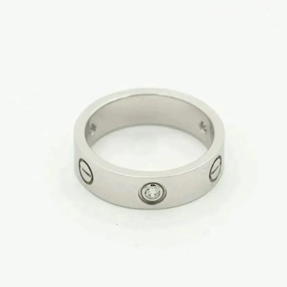 [⭐Aura]LOVE RING 5.5MM 3 DIAMONDS SILVER
