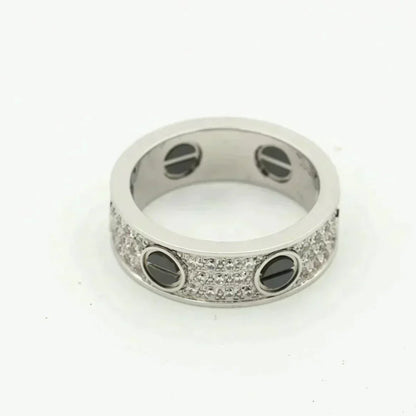 [⭐Aura]LOVE RING 5.5MM DIAMONDS PAVED CERAMIC
