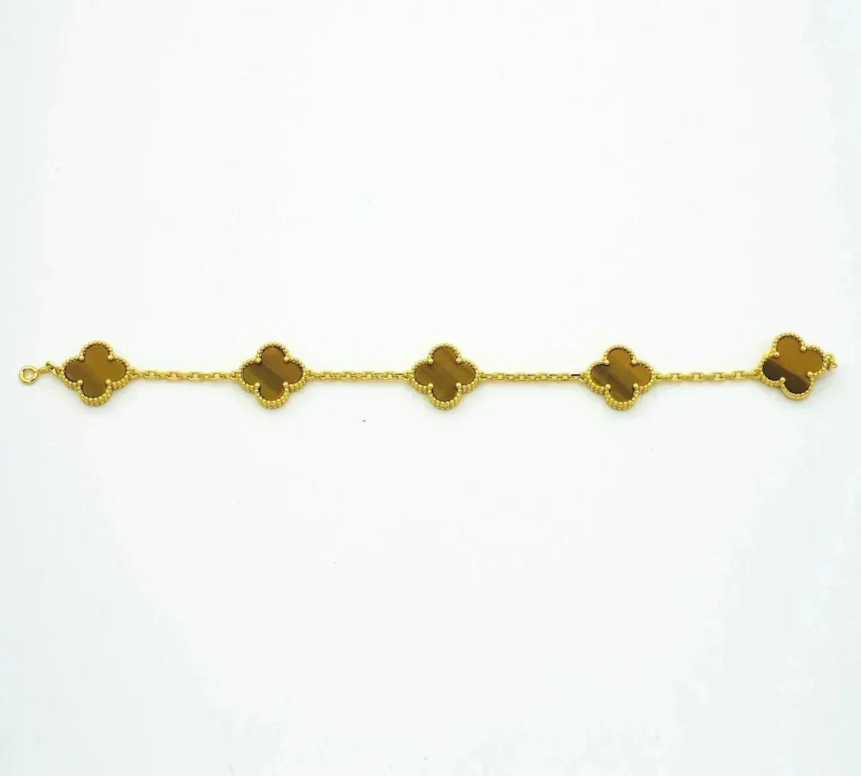 [⭐Aura] CLOVER 5 MOTIFS TIGER EYE BRACELET COLLECTION