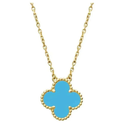 [⭐Aura]CLOVER 15MM VINTAGE TURQUOISE NECKLACE