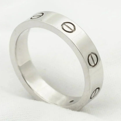 [⭐Aura]LOVE RING 4MM 1 DIAMOND SILVER