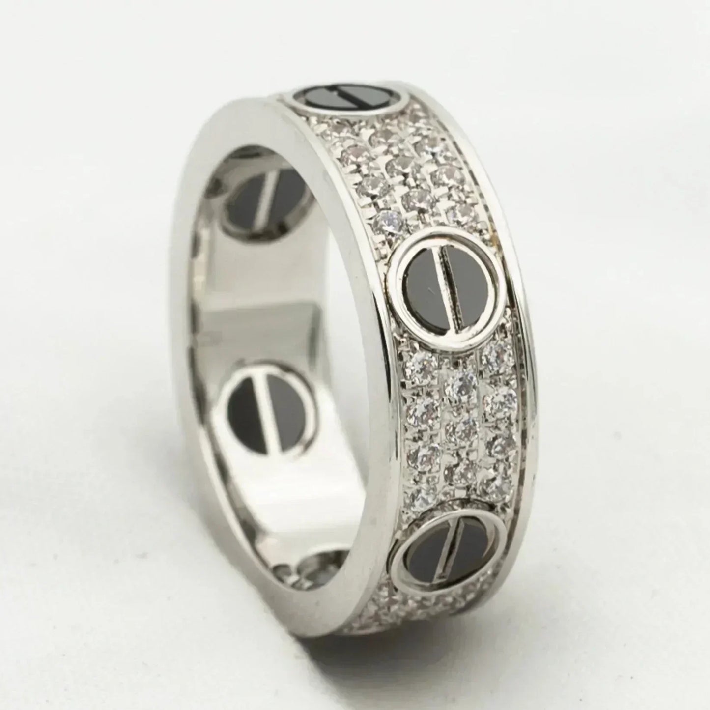 [⭐Aura]LOVE RING 5.5MM DIAMONDS PAVED CERAMIC