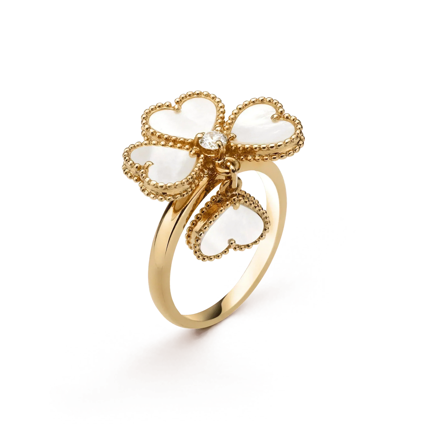 [⭐Aura]SWEET CLOVER WHITE MOP RING