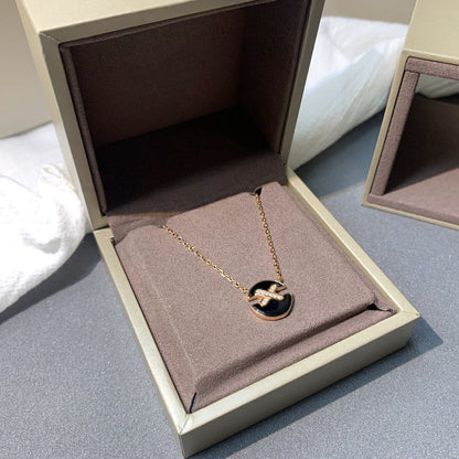 [⭐Aura]JEUX DE PINK GOLD DIAMOND NECKLACE