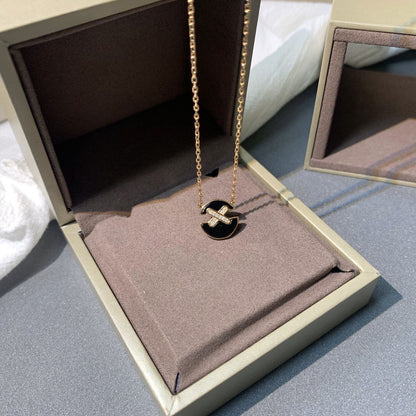 [⭐Aura]JEUX DE PINK GOLD DIAMOND NECKLACE
