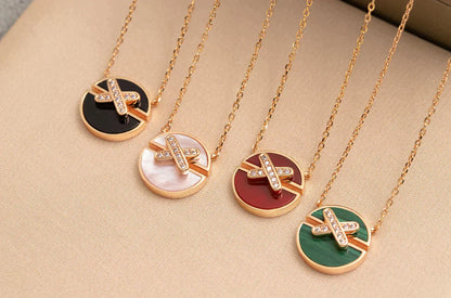 [⭐Aura]JEUX DE ROSE GOLD DIAMOND NECKLACE