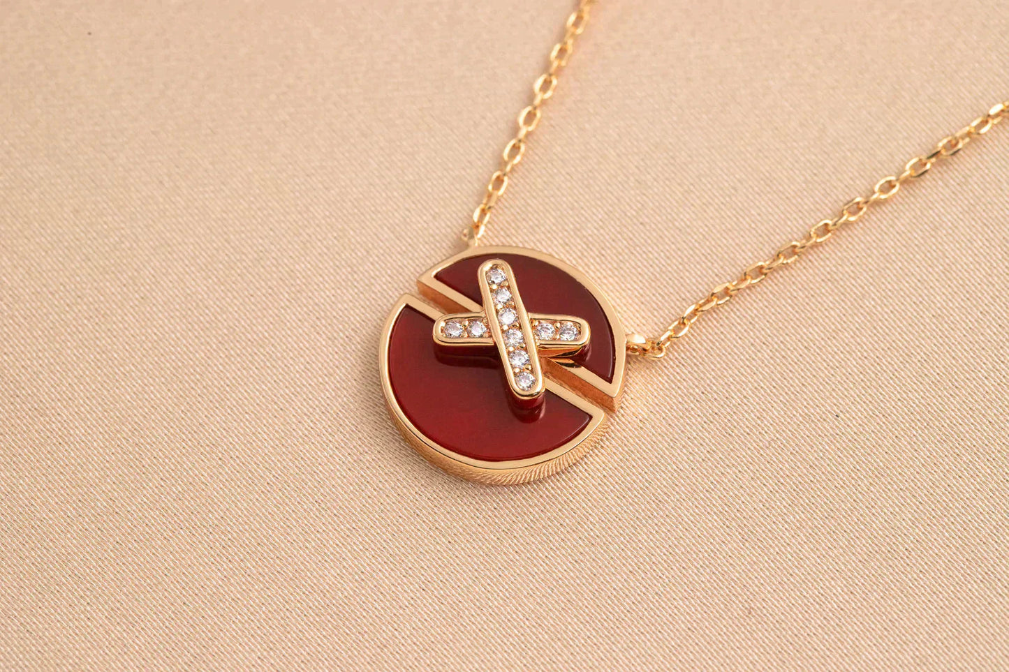 [⭐Aura]JEUX DE ROSE GOLD DIAMOND NECKLACE