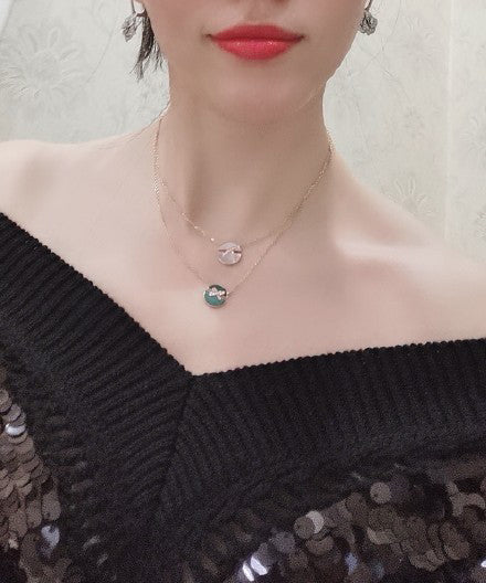[⭐Aura]JEUX DE ROSE GOLD DIAMOND NECKLACE