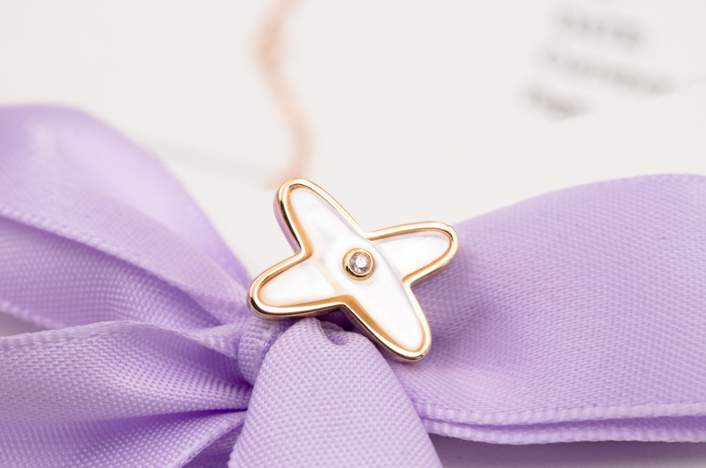 [⭐Aura]JEUX DE WHITE MOP ROSE GOLD DIAMOND EARRINGS