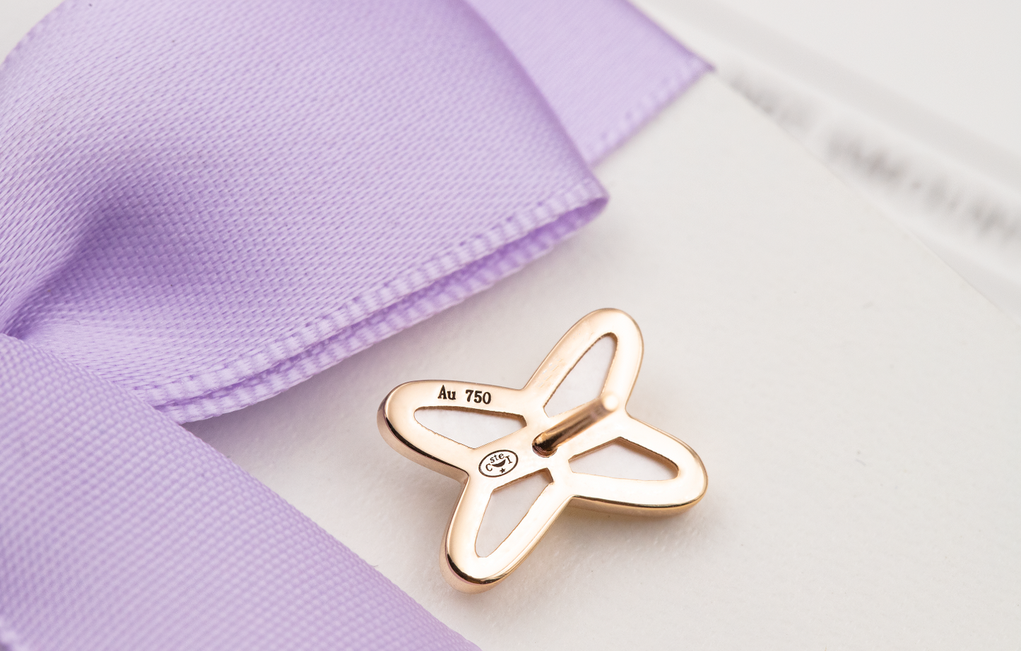 [⭐Aura]JEUX DE WHITE MOP ROSE GOLD DIAMOND EARRINGS