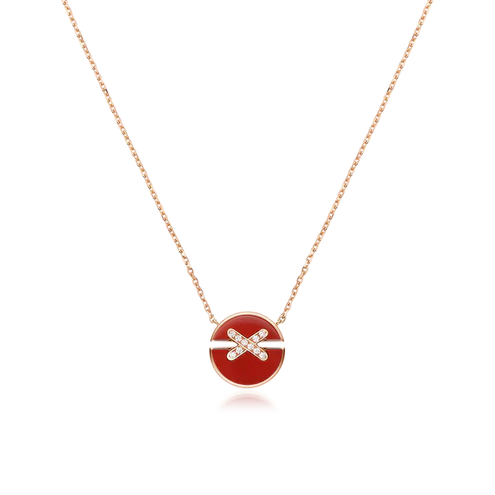 [⭐Aura]JEUX DE ROSE GOLD DIAMOND NECKLACE
