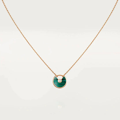 [⭐Aura]AMULETTE ROSE GOLD MALACHITE NECKLACE