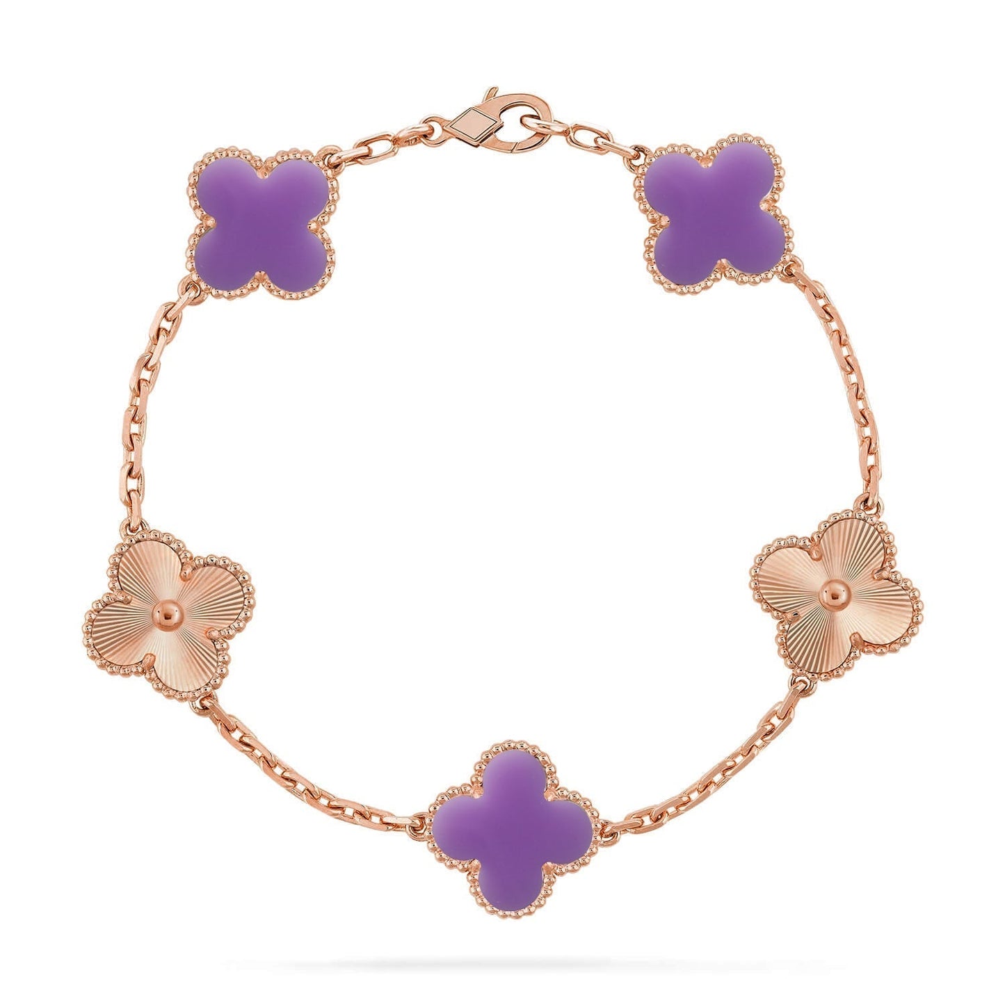 [⭐Aura]CLOVER 5 MOTIF LIGHT PURPLE BRACELET COLLECTION