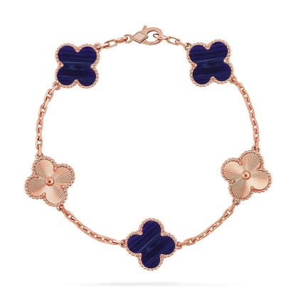 [⭐Aura]CLOVER 5 MOTIF PURPLE STRIPES BRACELET COLLECTION